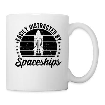 Space Travel Space Ship - Easily Distracted By Spa - Mug - white - Right