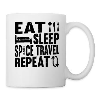 Eat Sleep Space Travel Repeat Aerospace Space Ship - Mug - white - Right