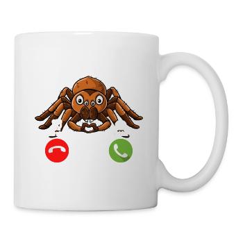 Meine Vogelspinne Ruft An - Tasse - Weiß - Rechts