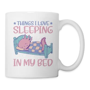 Les choses que j’aime, dormir dans mon lit 5 - Mug blanc - blanc - Droite