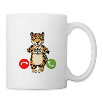 Mein Leopard Ruft An - Tasse - Weiß - Rechts