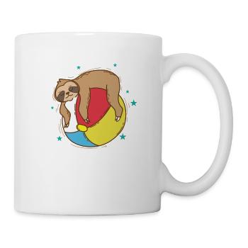 Faultier auf einem Wasserball faul - Tasse - Weiß - Rechts