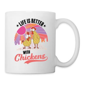 Life is better with chicken farmer - Mug - white - Right