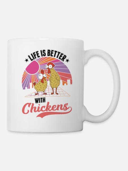 Life is better with chicken farmer - Mug - white