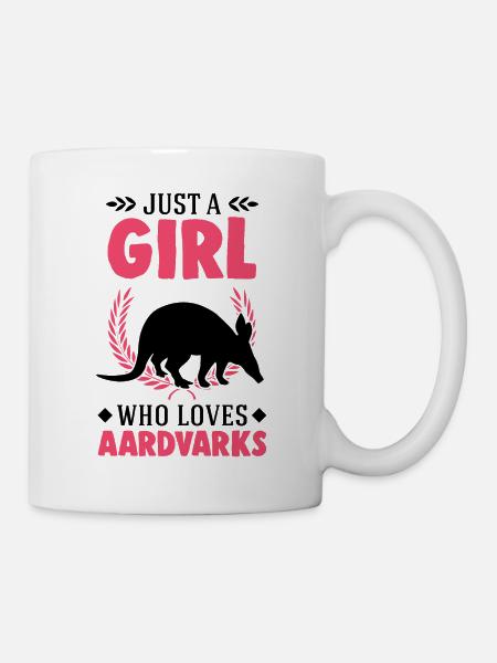 Erdferkel Mädchen Aardvark - Tasse - Weiß