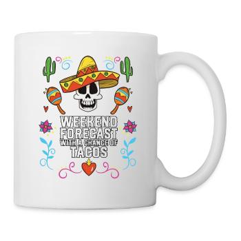 Prévisions du week-end avec possibilité de tacos mexicains - Mug blanc - blanc - Droite