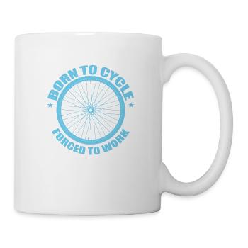 Born to Cycle Forced to Work Cycling - Mug - white - Right