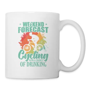 Prévisions de week-end Cyclisme avec possibilité de boire - Mug blanc - blanc - Droite