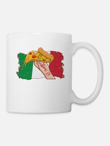 Amateur de pizza italienne Italie Flag Restauration rapide italienne - Mug blanc - blanc