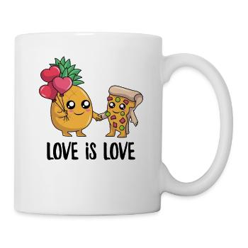 Funny Pineapple Pizza Kawaii Cute Hawaiian Pizza - Mug - white - Right