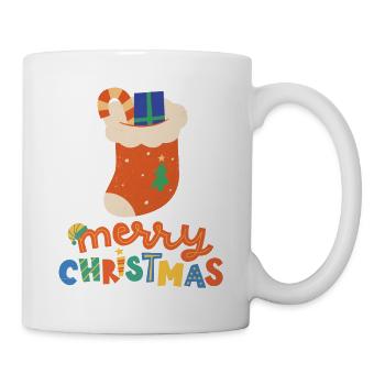 Merry Christmas Lustiges Weihnachtsshirt - Tasse - Weiß - Rechts