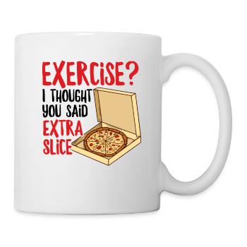 Exercice Je pensais que vous aviez dit nourriture de tranche supplémentaire - Mug blanc - blanc - Droite