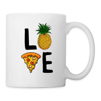 Lustige Ananas Pizza Liebhaber süße Liebe Hawaiian - Tasse - Weiß - Rechts