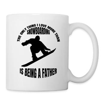 Snowboard Vater Wintersport Snowboardfahrer Papa - Tasse - Weiß - Rechts