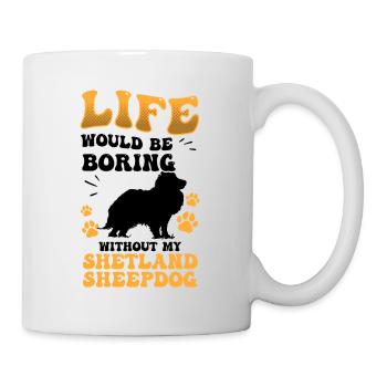 Shetland Sheepdog boring British Sheepdog - Mug - white - Right