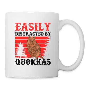 Abgelenkt durch Quokkas Beuteltier Quokka - Tasse - Weiß - Rechts
