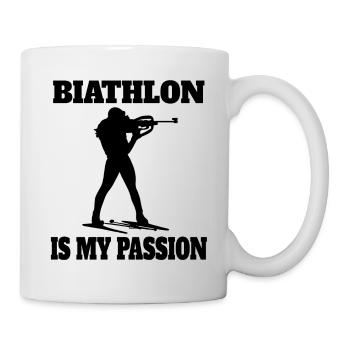 Biathlon Skieur Cadeau Biathlète Sports d’hiver - Mug blanc - blanc - Droite