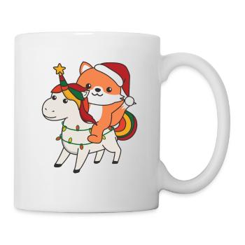 Licorne de Noël Renard Joyeux Licorne de Noël - Mug blanc - blanc - Droite