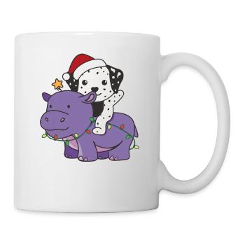 Christmas Hippo Dalmatians Merry Christmas - Mug - white - Right