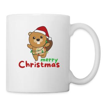 Beaver Merry Christmas Winter Animals Beaver - Mug - white - Right