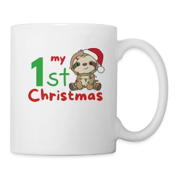 Sloth Christmas Sloths my 1st Christmas - Mug - white - Right