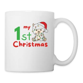 Alpaga Noël Alpagas mon 1er Noël - Mug blanc - blanc - Droite