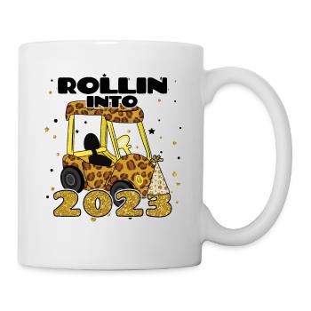 Rouler dans 2023 Tractor Farm 2023 Bonne année - Mug blanc - blanc - Droite