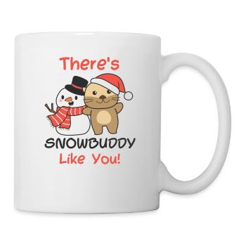 Otter There's snowbuddy like snowman pun - Mug - white - Right