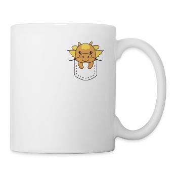 Dragon dans la poche dragons mignons dans la poche de poitrine - Mug blanc - blanc - Droite