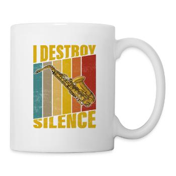 I Destroy Silence Saxophone Player Marching Band S - Mug blanc - blanc - Droite