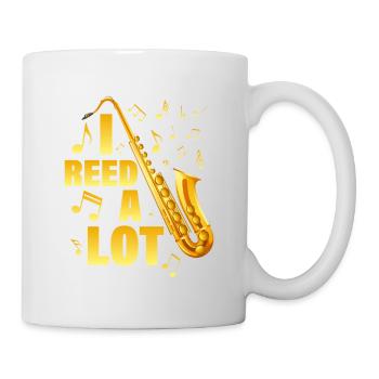 I Reed A Lot Saxophone Player Marching Band Saxoph - Mug blanc - blanc - Droite