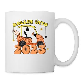 Rolling Into 2023 Tractor 2023 Happy New Year - Tasse - Weiß - Rechts