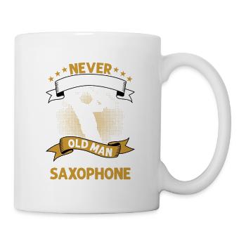 Ne sous-estimez jamais un vieil homme avec un saxophone Sa - Mug blanc - blanc - Droite