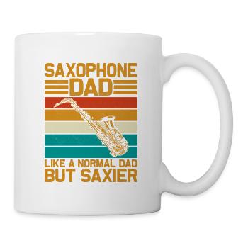 Saxophone Papa comme un père normal mais Saxopho Saxier - Mug blanc - blanc - Droite