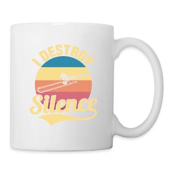 I Destroy Silence Trombone Player Marching Band Tr - Mug - white - Right