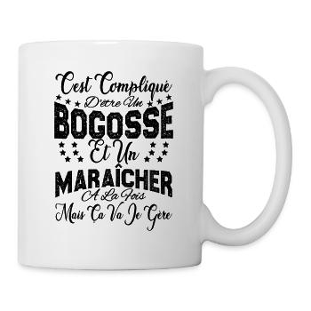 c'est compliqué d'être un Bogosse et un Maraicher. - Mug blanc - blanc - Droite