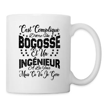 c'est compliqué d'être un Bogosse et un Ingénieur - Mug blanc - blanc - Droite