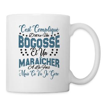 c'est compliqué d'être un Bogosse et un Maraicher. - Mug blanc - blanc - Droite