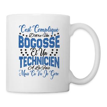 c'est compliqué d'être un Bogosse et un Technicien - Mug blanc - blanc - Droite