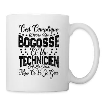 c'est compliqué d'être un Bogosse et un Technicien - Mug blanc - blanc - Droite