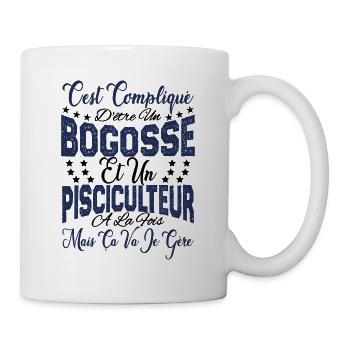 c'est compliqué être un Bogosse et un Pisciculteur - Mug blanc - blanc - Droite