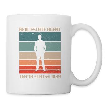 Vintage Retro Agent Immobilier Courtier - Mug blanc - blanc - Droite