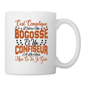 c'est compliqué d'être un Bogosse et un Confiseur. - Mug blanc - blanc - Droite