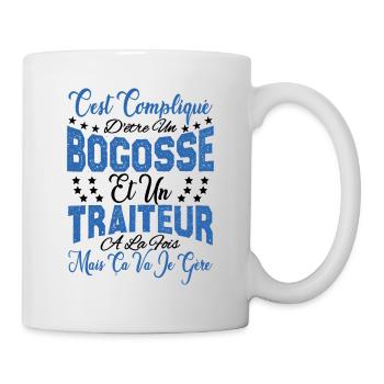 c'est compliqué d'être un Bogosse et un Traiteur. - Mug blanc - blanc - Droite