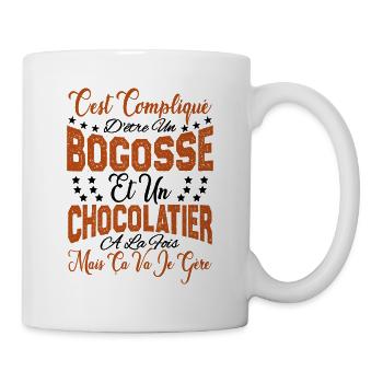 c'est compliqué être un Bogosse et un Chocolatier. - Mug blanc - blanc - Droite