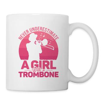 Never Underestimate A Girl With A Trombone Trombon - Mug - white - Right