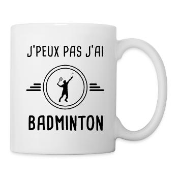 je peux pas j'ai badminton homme pour badiste - Mug blanc - blanc - Droite