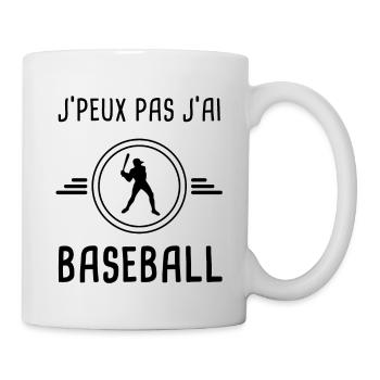 je peux pas j'ai baseball baseballeur pour batteur - Mug blanc - blanc - Droite