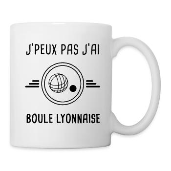 je peux pas j'ai boule lyonnaise pour bouliste - Mug blanc - blanc - Droite