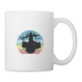 Born For Drum Set Forced To Work Batteur - Mug blanc - blanc - Droite